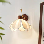 Yuki Floral Wood and Fabric Wall Lamp