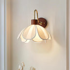 Yuki Floral Wood and Fabric Wall Lamp