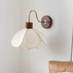 Yuki Floral Wood and Fabric Wall Lamp