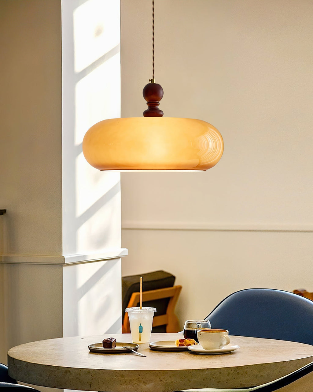 Eldom Amber Glass Shade Pendant Light
