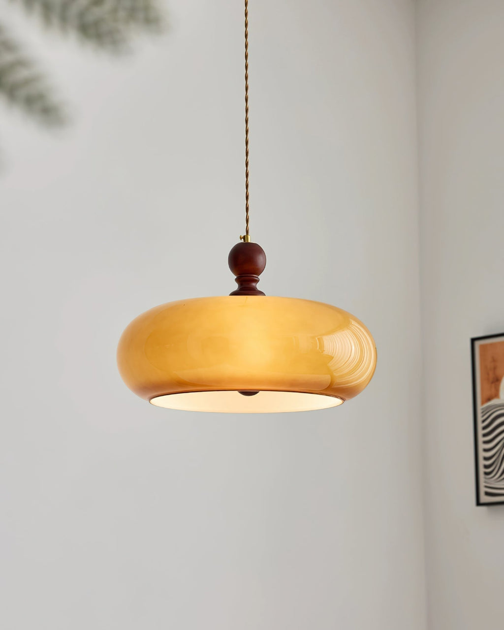 Eldom Amber Glass Shade Pendant Light