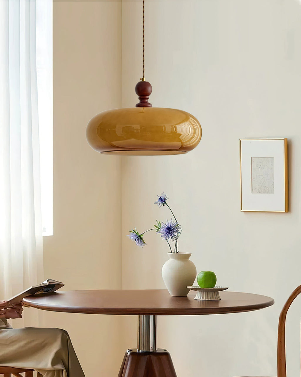 Eldom Amber Glass Shade Pendant Light