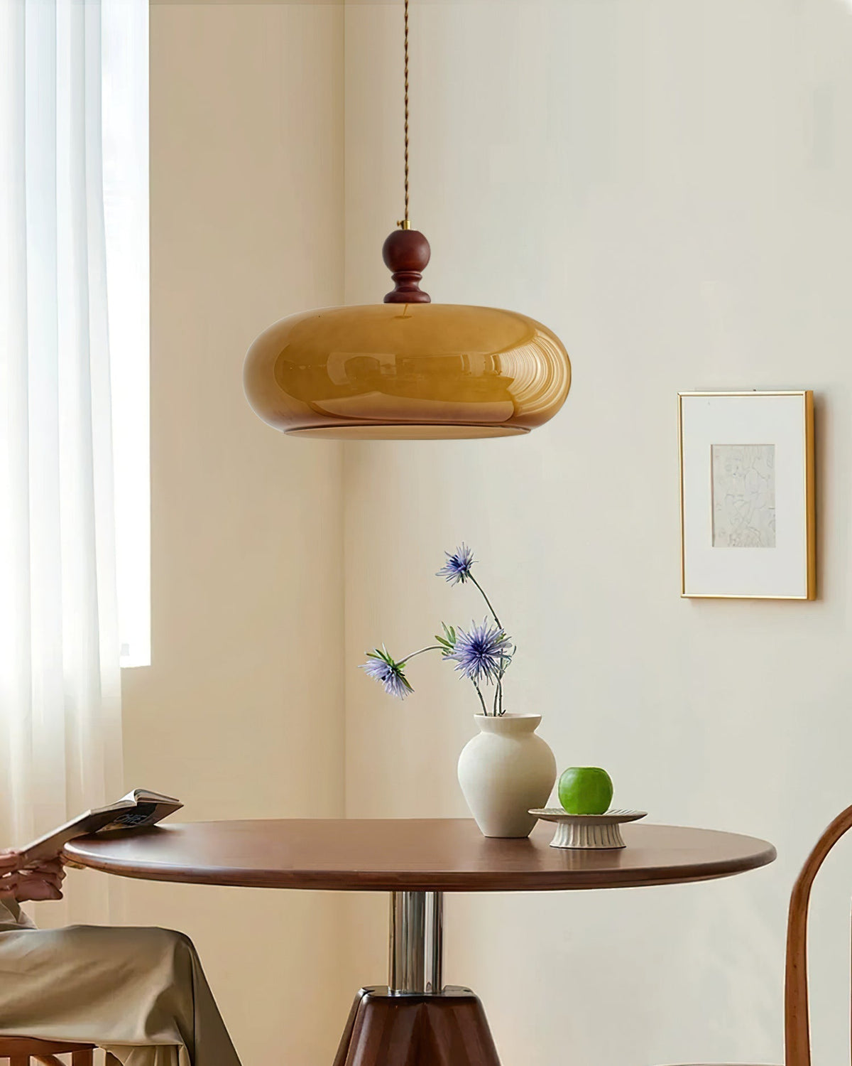 Eldom Amber Glass Shade Pendant Light