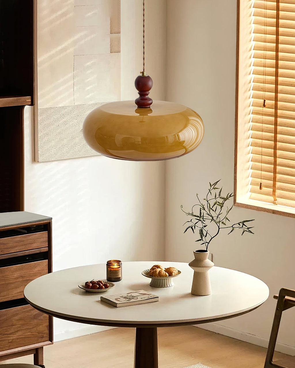 Eldom Amber Glass Shade Pendant Light