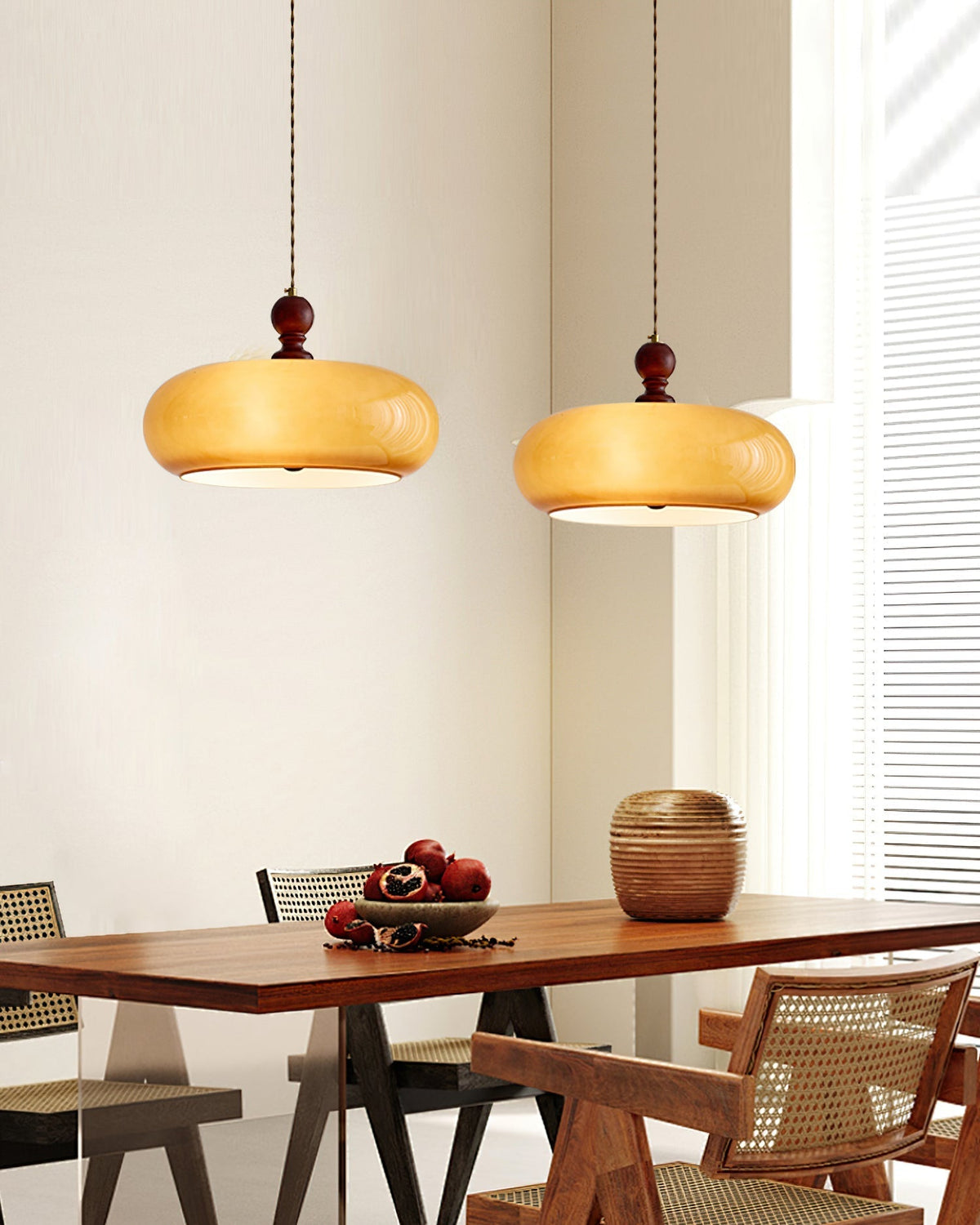 Eldom Amber Glass Shade Pendant Light