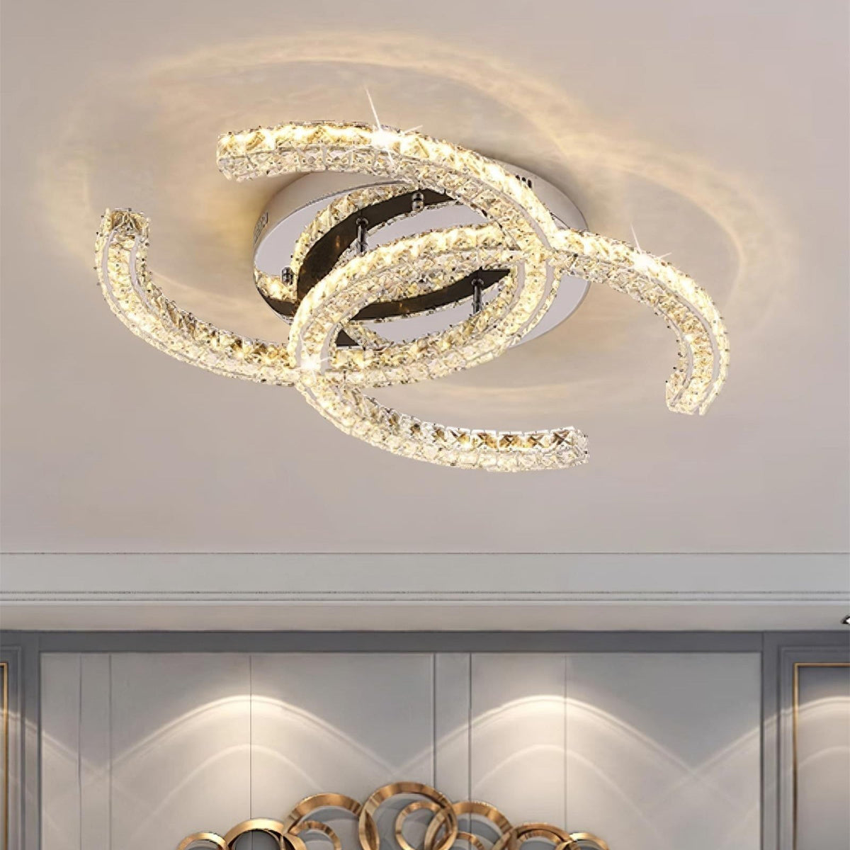 Kristy Crystal Ceiling Light  Double C