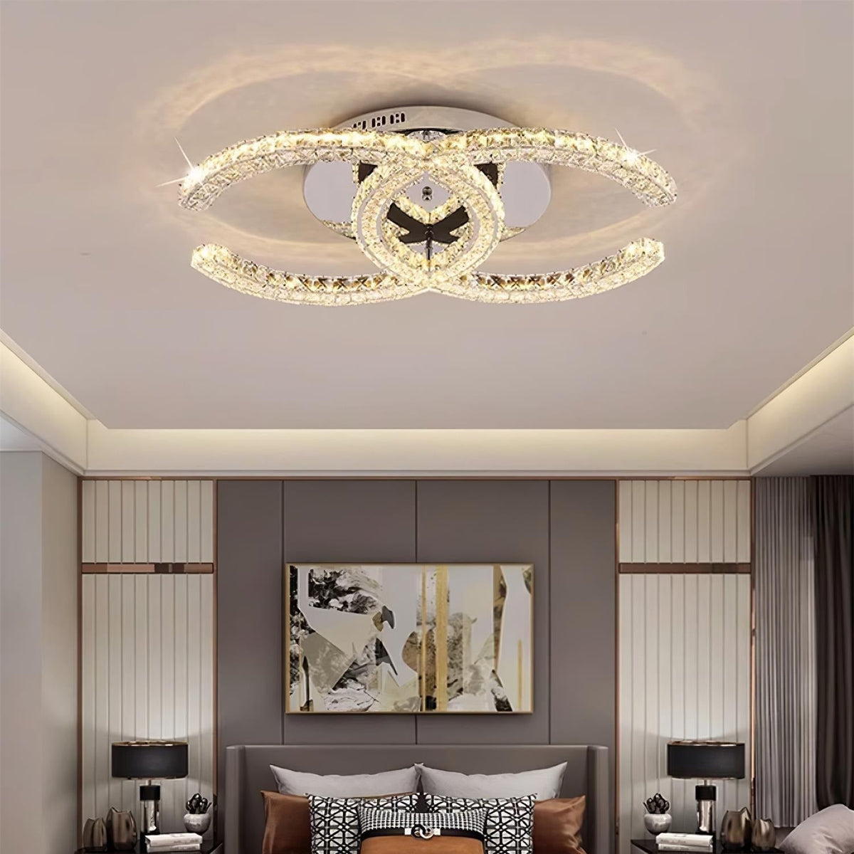 Kristy Crystal Ceiling Light  Double C