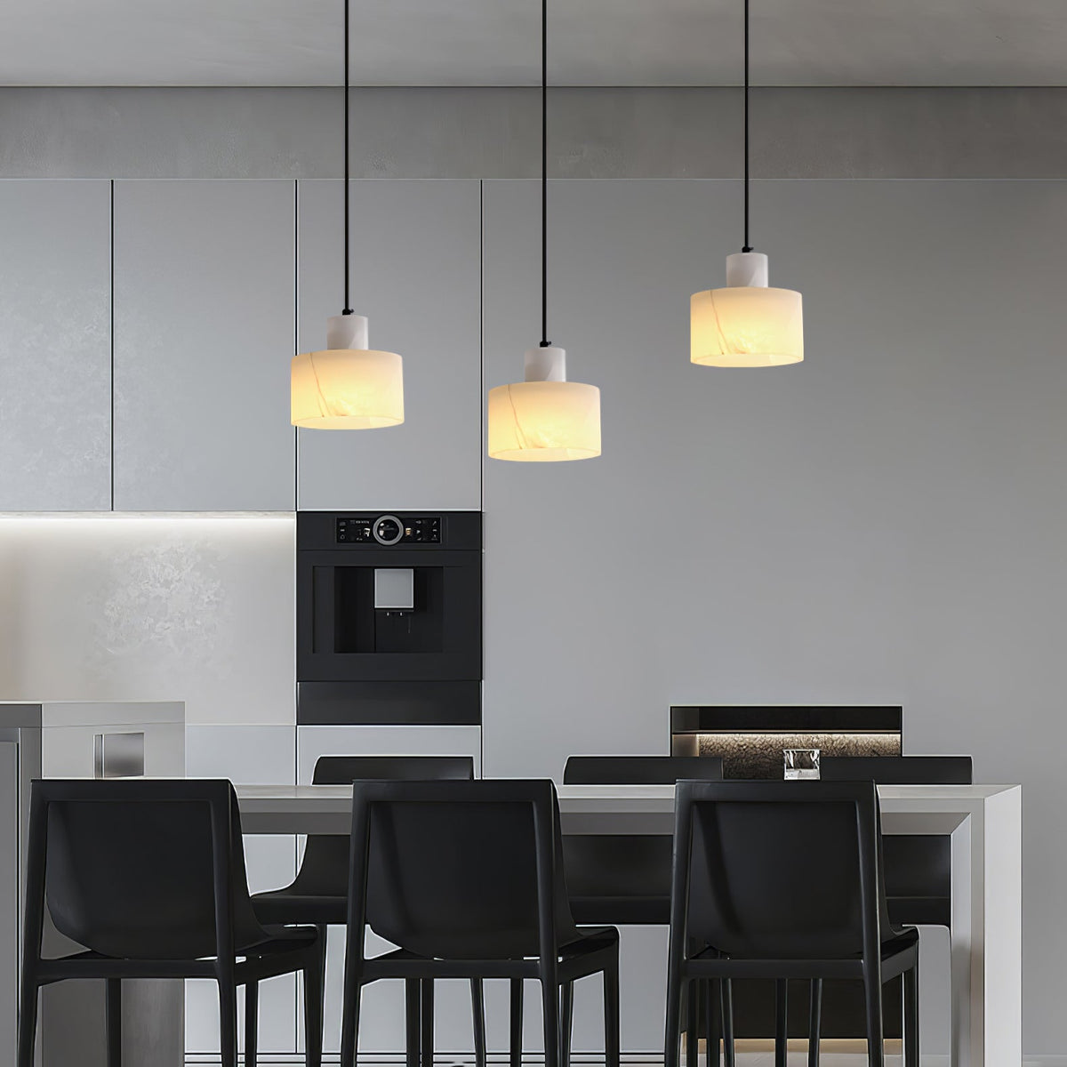Alabaster  Pendant Lgiht Dual Cylindrical