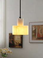 Alabaster  Pendant Lgiht Dual Cylindrical