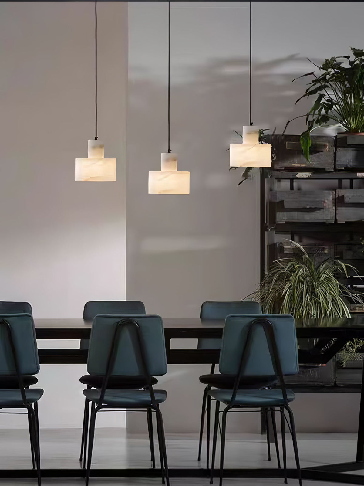 Alabaster  Pendant Lgiht Dual Cylindrical