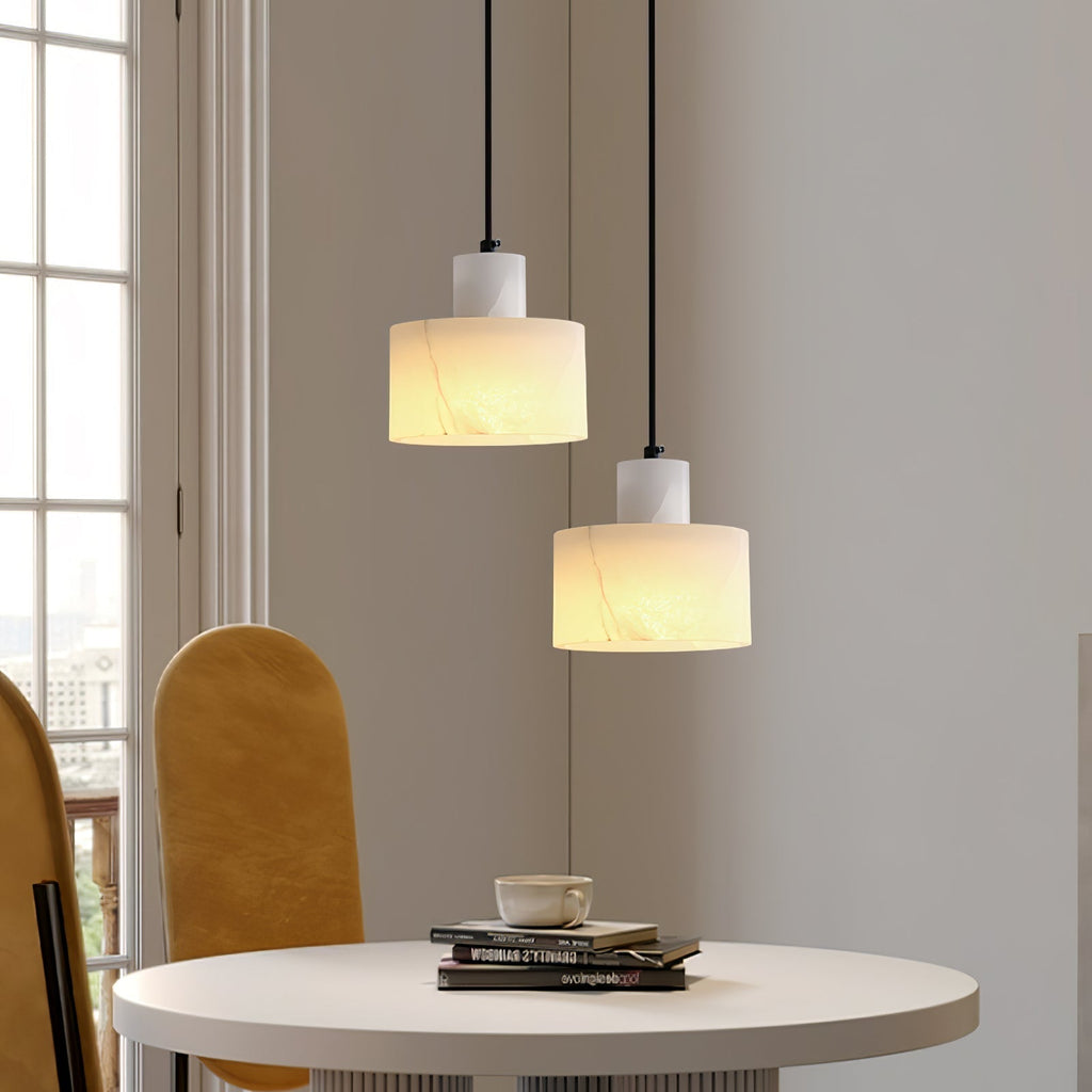 Alabaster  Pendant Lgiht Dual Cylindrical