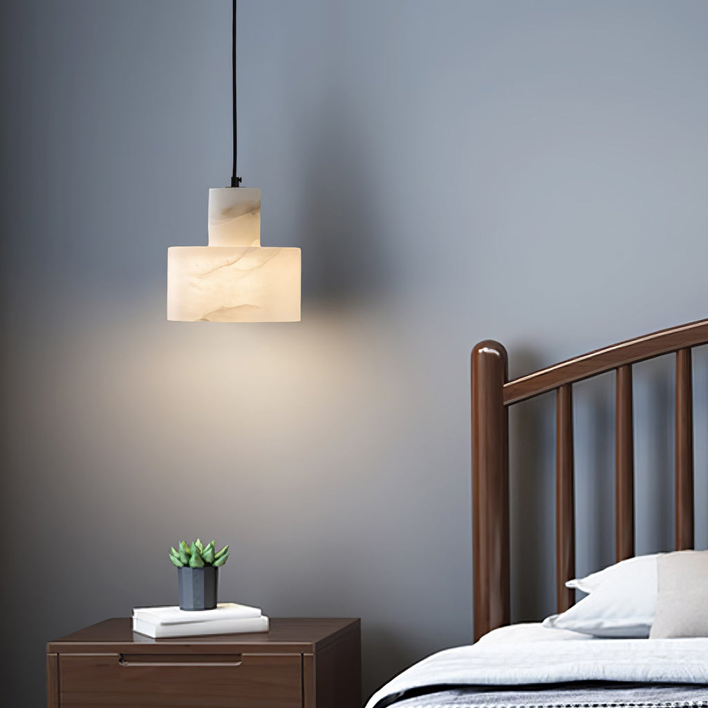 Alabaster  Pendant Lgiht Dual Cylindrical