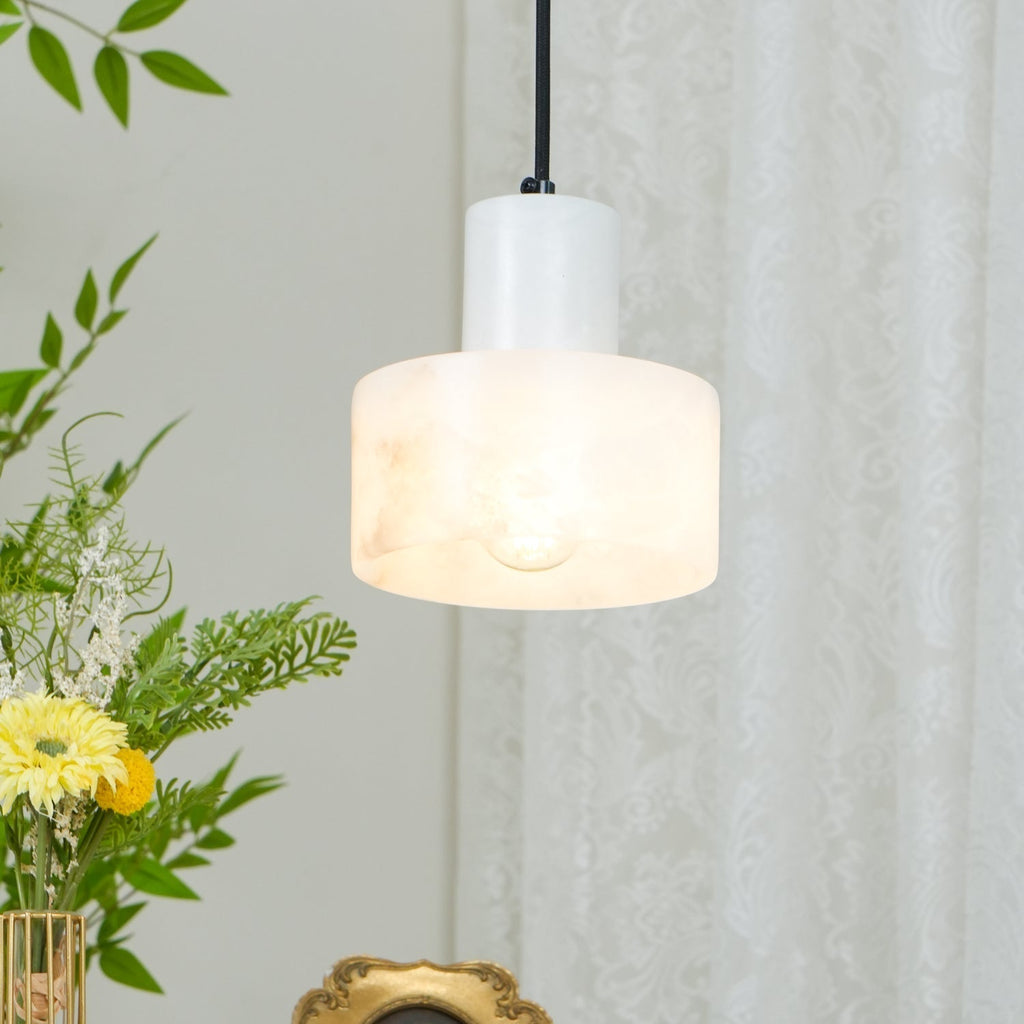Alabaster  Pendant Lgiht Dual Cylindrical