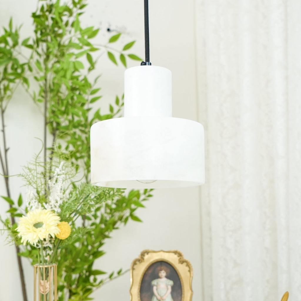 Alabaster  Pendant Lgiht Dual Cylindrical