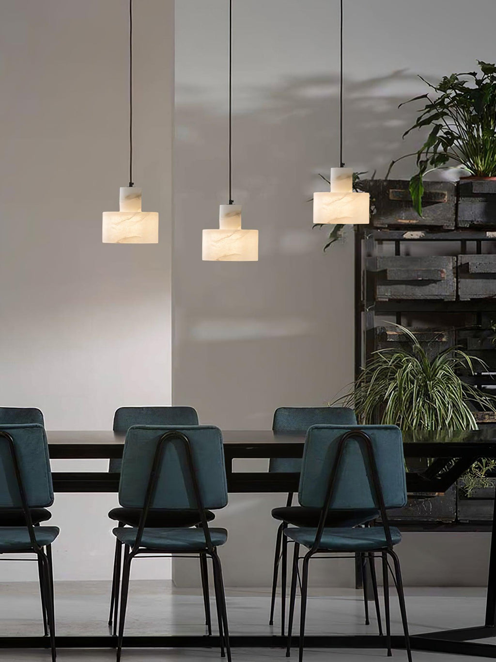 Alabaster  Pendant Lgiht Dual Cylindrical