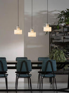 Alabaster  Pendant Lgiht Dual Cylindrical