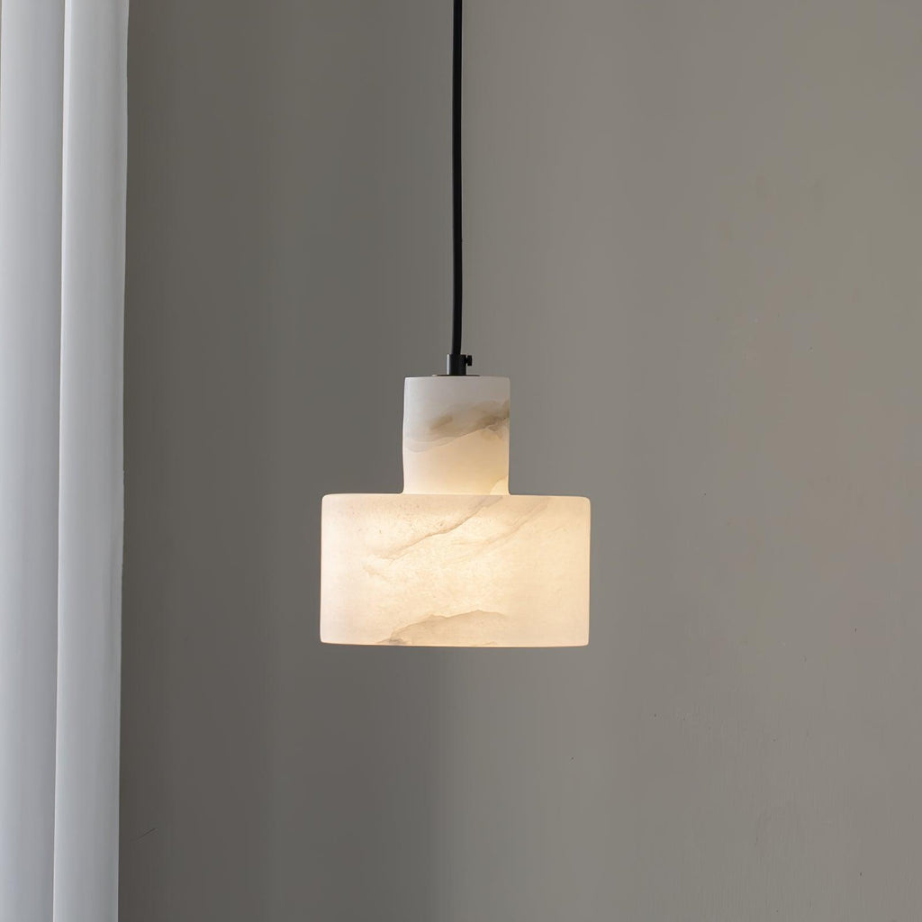 Alabaster  Pendant Lgiht Dual Cylindrical