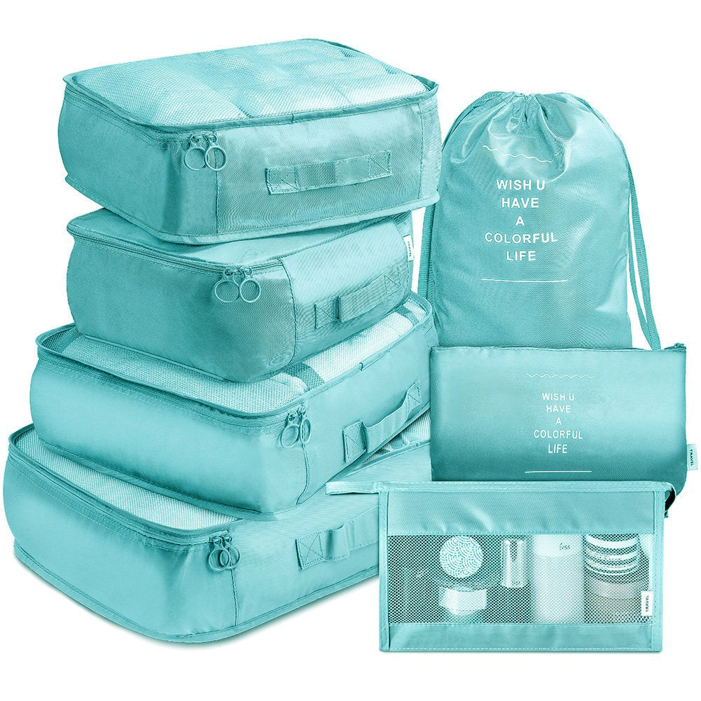 7-Piece Travel Packing Cubes Set – Suitcase Clothing Organizer Bags for Luggage, Mesh Packing Cubes & Travel Storage Bags