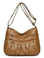Arelia Ruched PU Leather Shoulder Bag