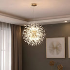 DANDELION Crystal Bloom Chandelier Dimmable Dining Room Bedroom — Gold Silver 15 to 23 Inch