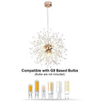 DANDELION Crystal Bloom Chandelier Dimmable Dining Room Bedroom — Gold Silver 15 to 23 Inch