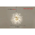 DANDELION Crystal Bloom Chandelier Dimmable Dining Room Bedroom — Gold Silver 15 to 23 Inch