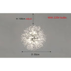DANDELION Crystal Bloom Chandelier Dimmable Dining Room Bedroom — Gold Silver 15 to 23 Inch