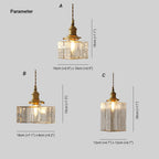 Ovely Vintage Glass Brass Hammered Pendant Light