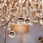 Dribble Crystal Raindrop Branch Chandelier Dimmable Dining Room Living Room — Gold Silver