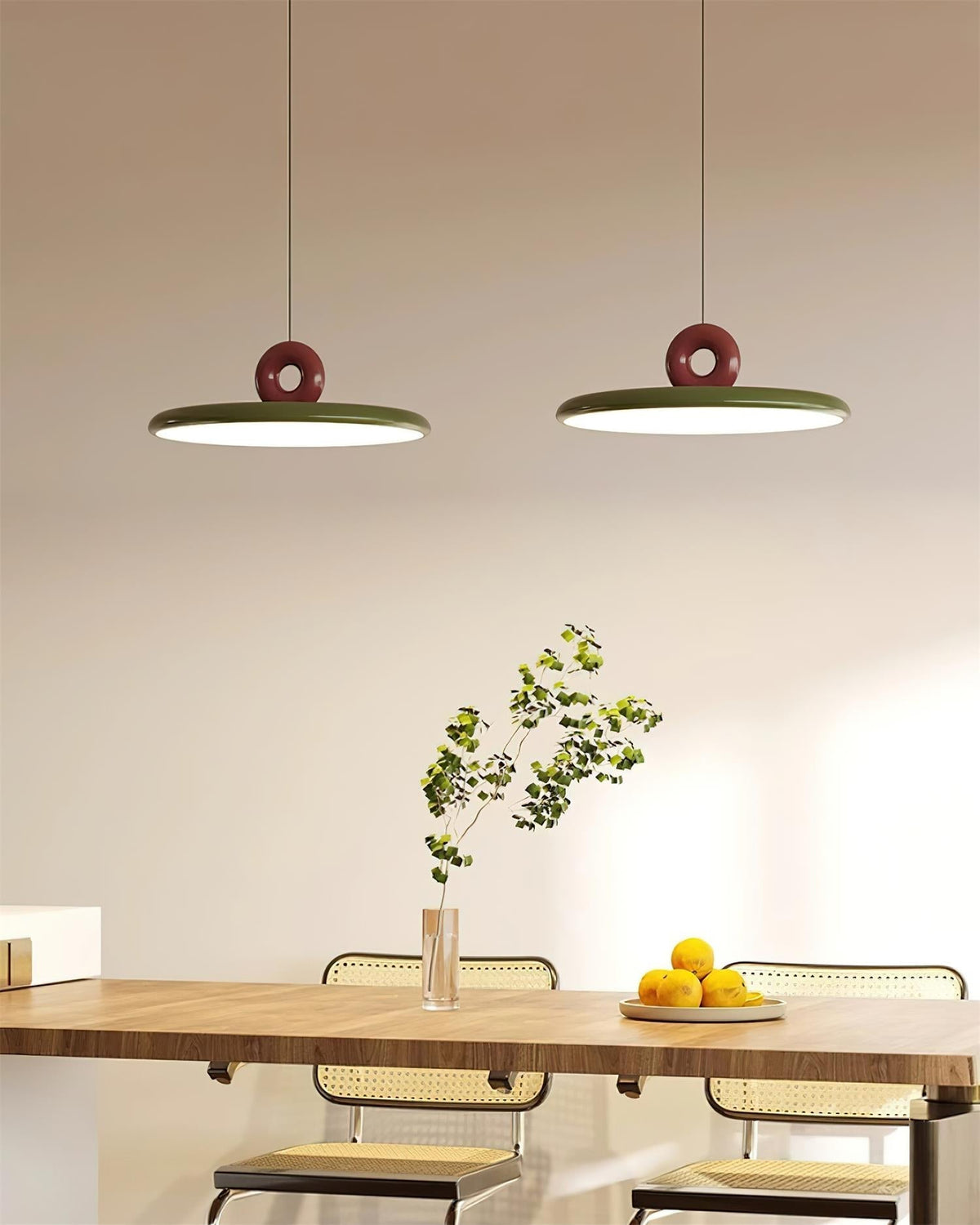 Pendant Lamp Disc with Loop Detail Ambient Minimalist