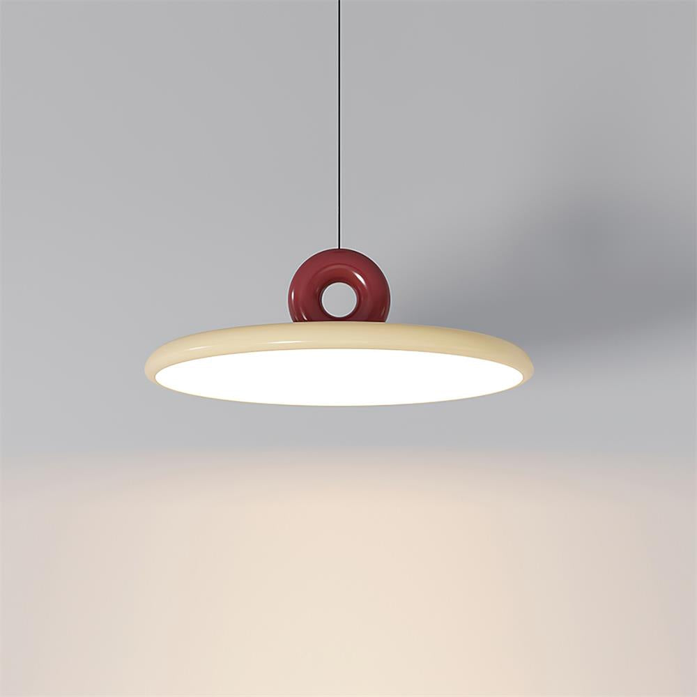 Pendant Lamp Disc with Loop Detail Ambient Minimalist