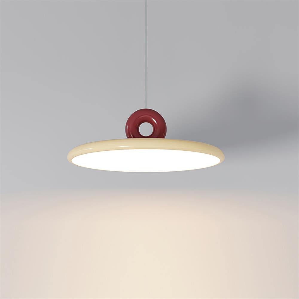 Pendant Lamp Disc with Loop Detail Ambient Minimalist