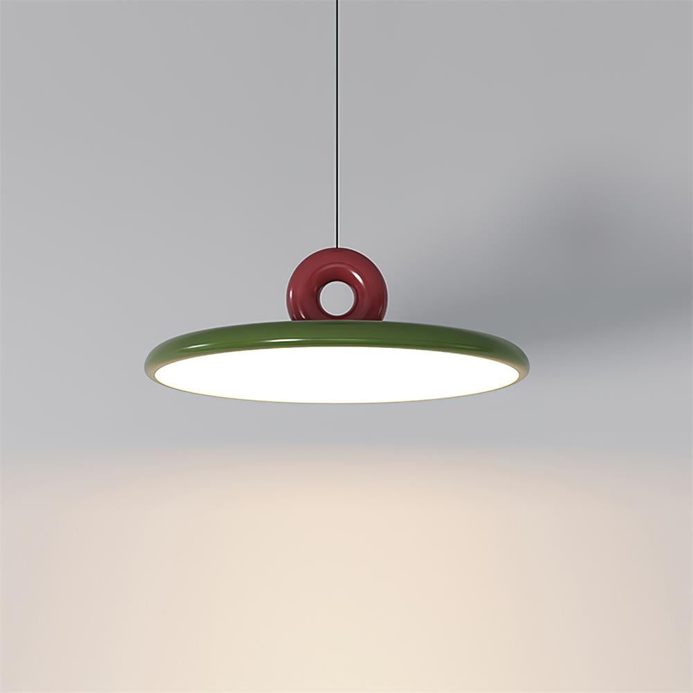 Pendant Lamp Disc with Loop Detail Ambient Minimalist