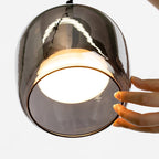 June Minimalist Pendant Light Glass Smoke Gray