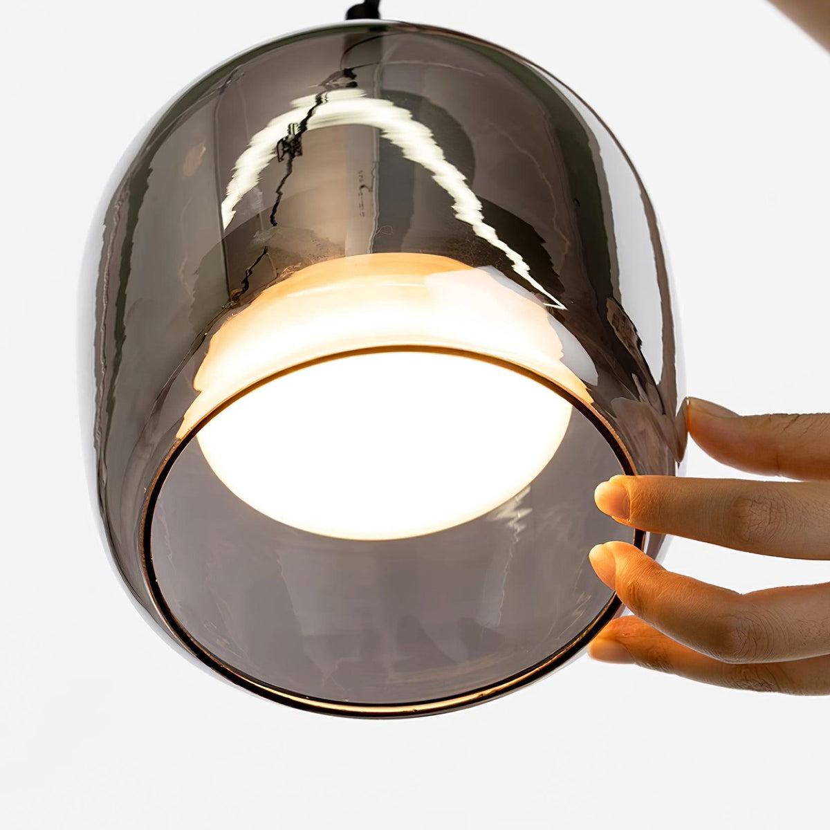 June Minimalist Pendant Light Glass Smoke Gray