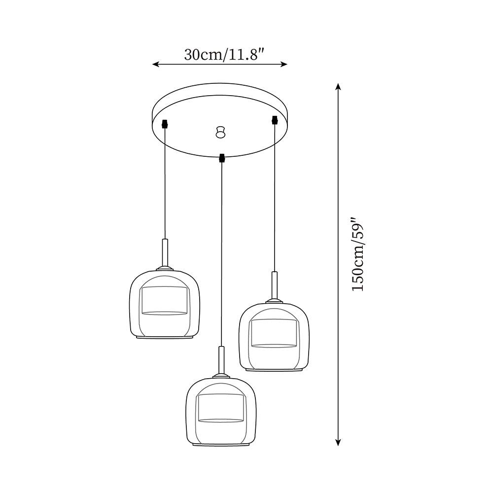 June Minimalist Pendant Light Glass Smoke Gray