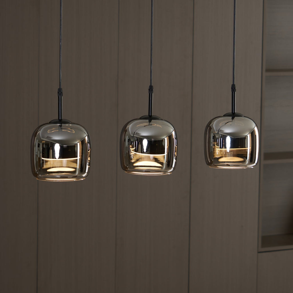 June Minimalist Pendant Light Glass Smoke Gray