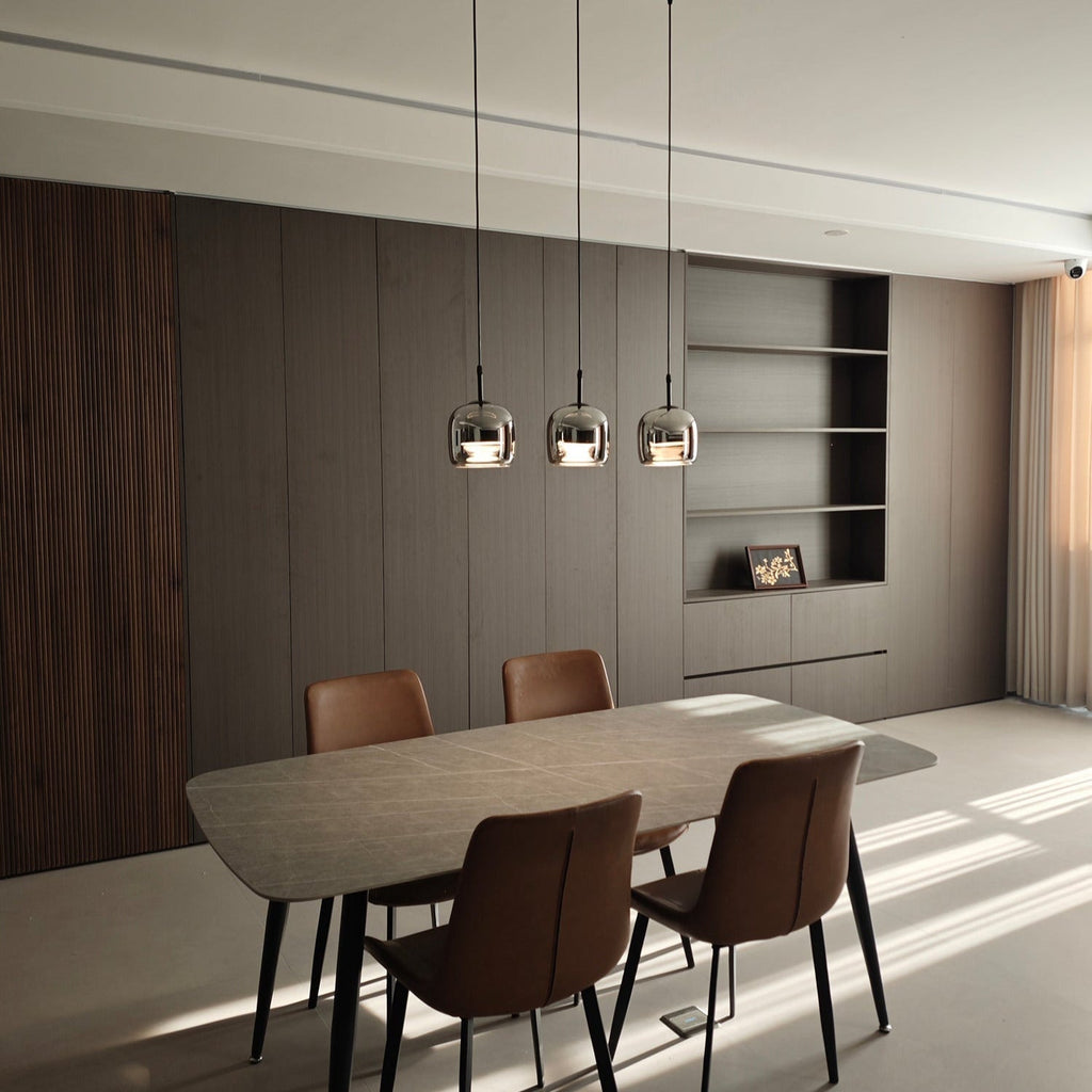 June Minimalist Pendant Light Glass Smoke Gray