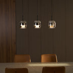 June Minimalist Pendant Light Glass Smoke Gray