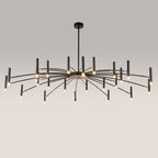 Arisha Modern Blown Linear Metal Multi-heads Chandelier