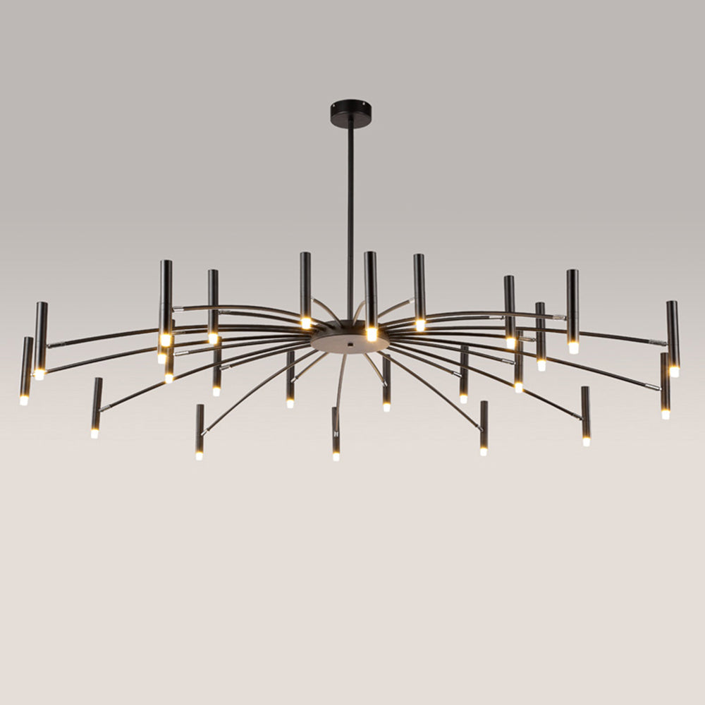 Arisha Modern Blown Linear Metal Multi-heads Chandelier