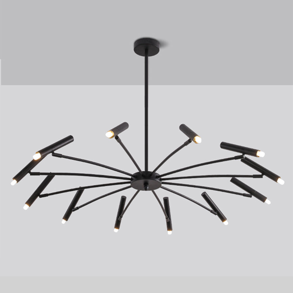 Arisha Modern Blown Linear Metal Multi-heads Chandelier