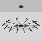 Arisha Modern Blown Linear Metal Multi-heads Chandelier
