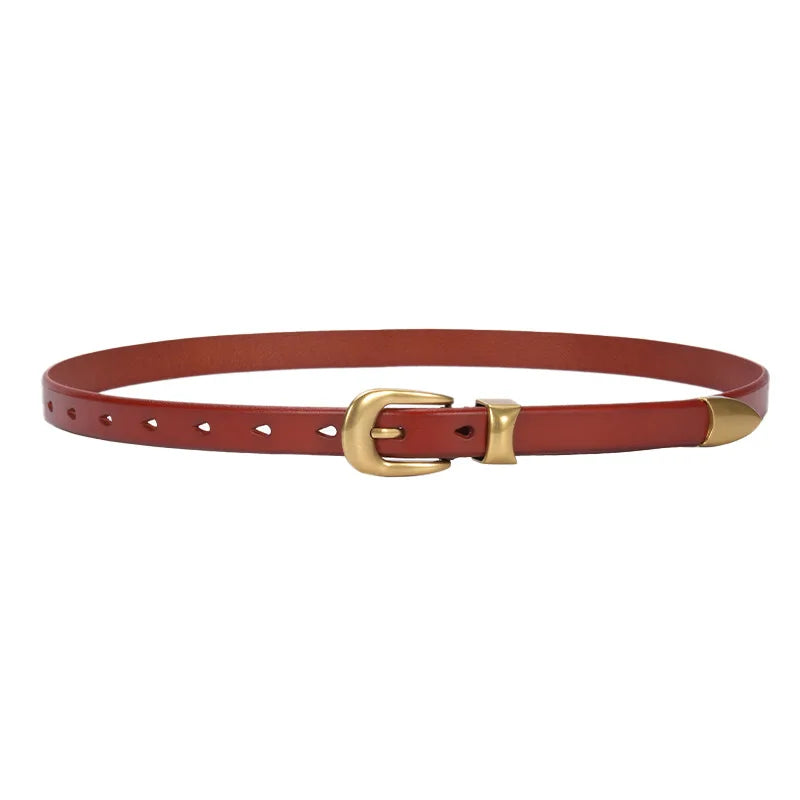 Leather Belt – Women’s Full Grain Cowhide Slim Waist Belt