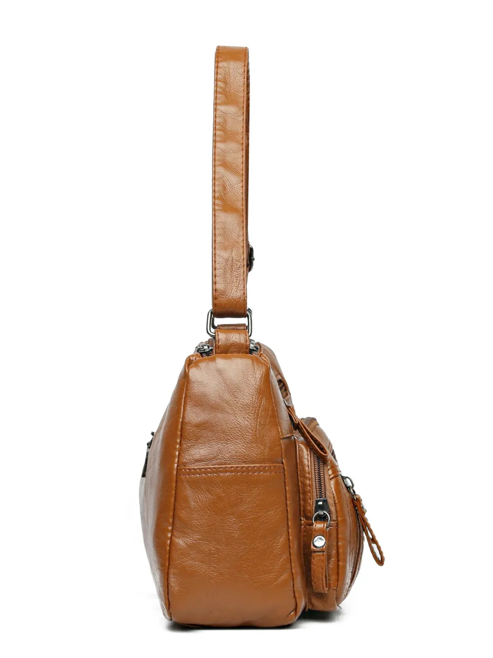 Leather Multi Pockets Adjustable Strap Shoulder Bag