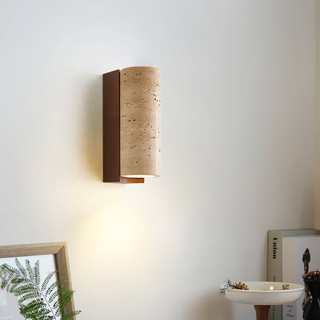 Nula Natural Travertine Wall Lamp – Timeless Stone Accent Lighting
