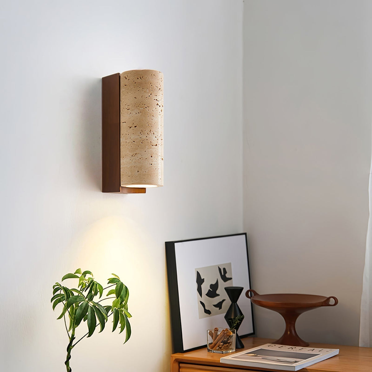 Nula Natural Travertine Wall Lamp – Timeless Stone Accent Lighting