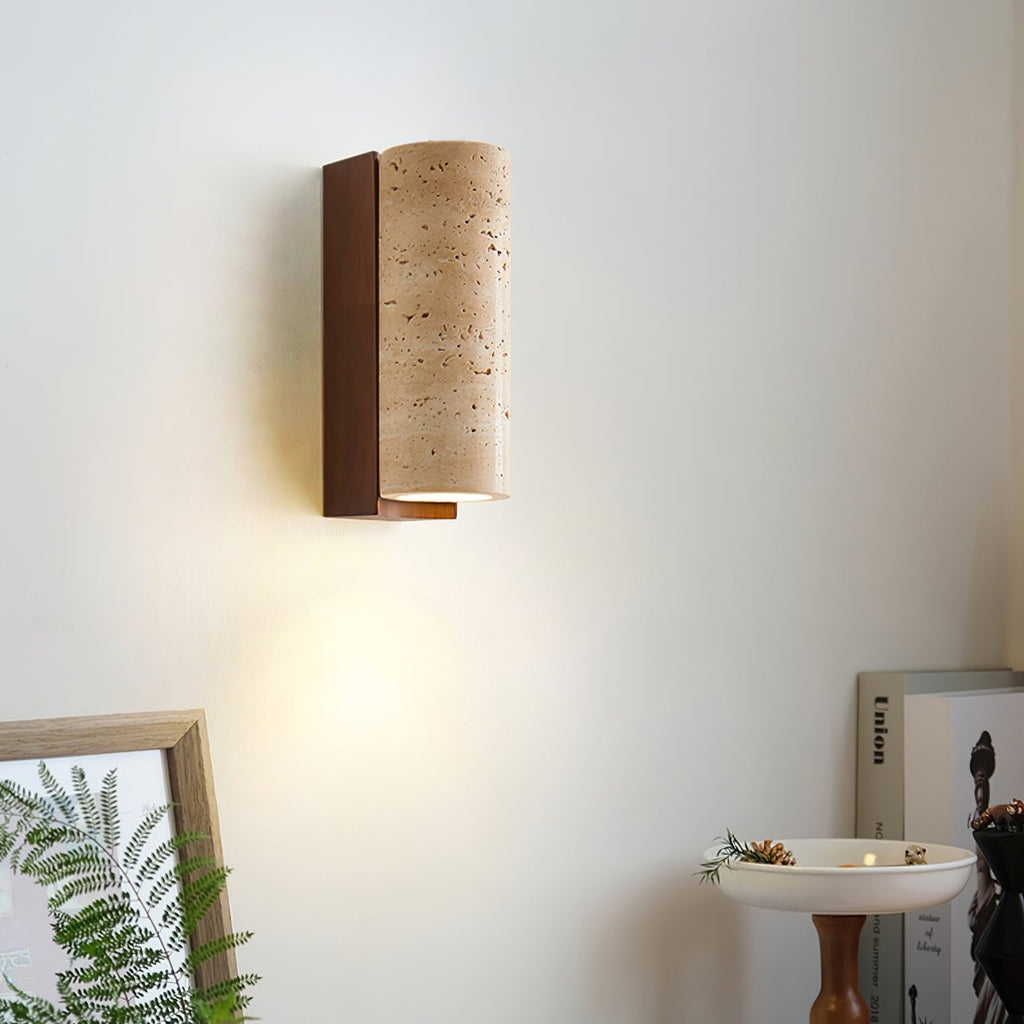 Nula Natural Travertine Wall Lamp – Timeless Stone Accent Lighting