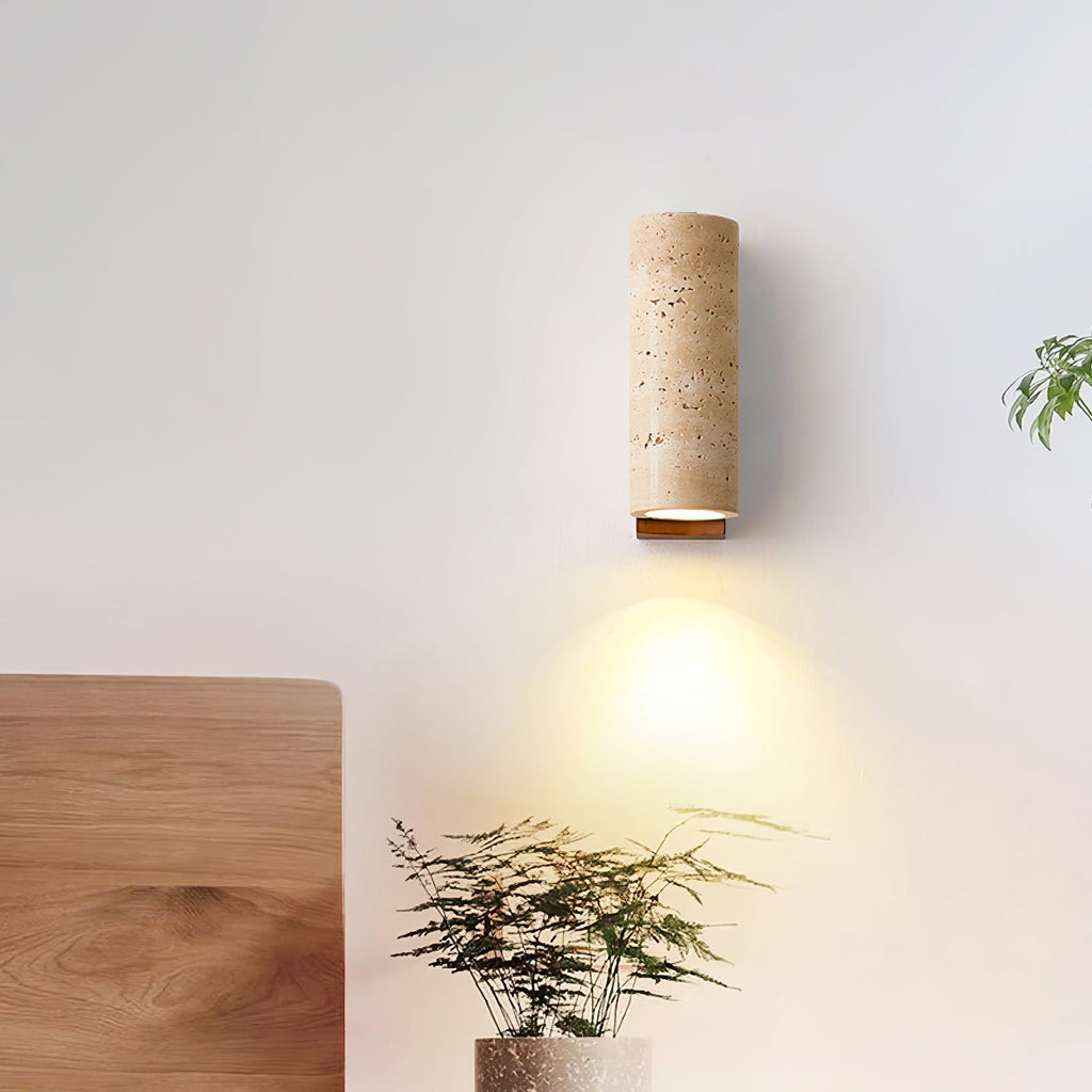 Nula Natural Travertine Wall Lamp – Timeless Stone Accent Lighting