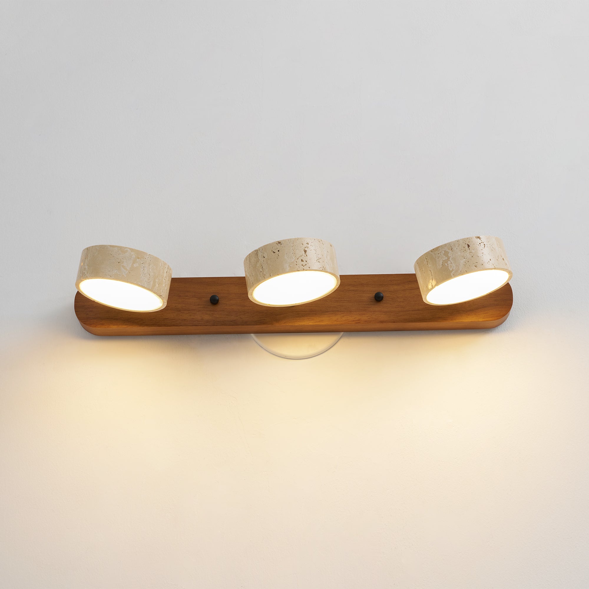 Travertine Duo LED Wall Light Natural Stone Dimmable Bedroom Living Room — 2 to 3 Lights